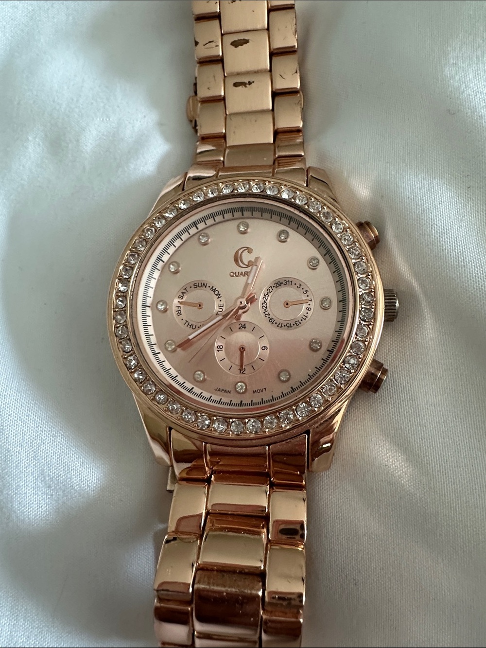 Quartz Rose Gold Crystal-Accent Women's Bracelet Watch